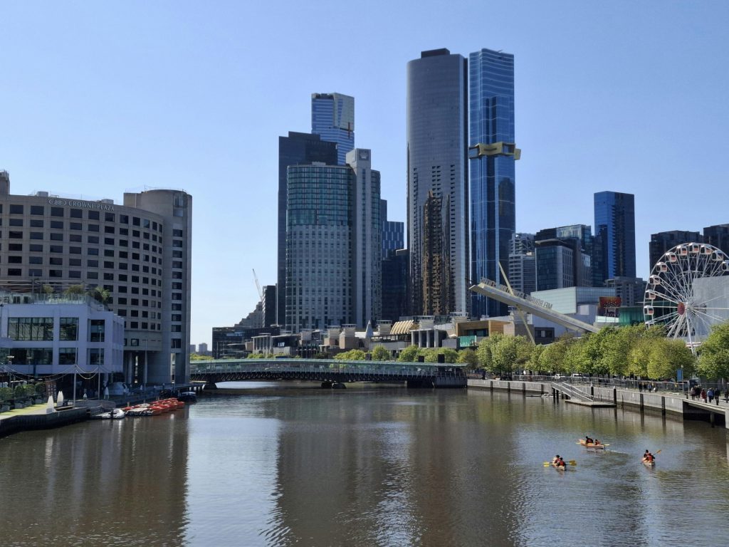 ย่าน Southbank ริมแม่น้ำ Yarra ในเมลเบิร์น ออสเตรเลีย